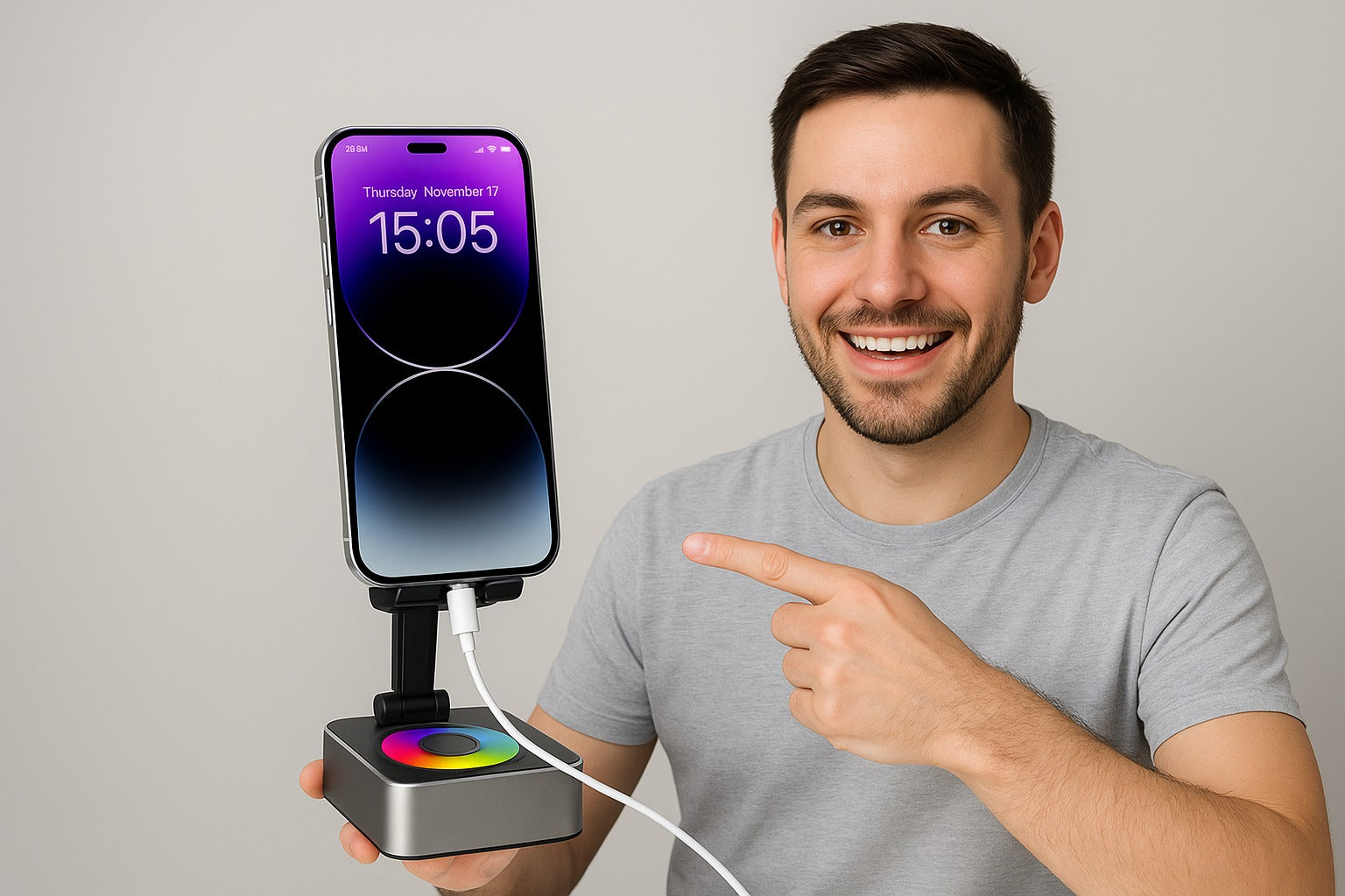 CARGADOR Y SUJETADOR INALÁMBRICO